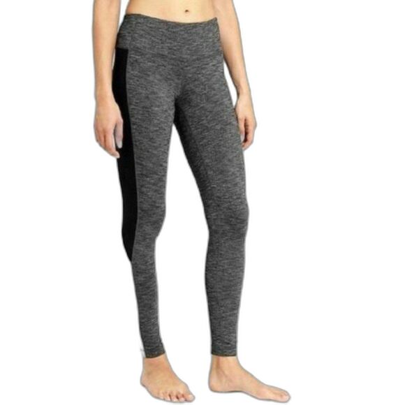 Athleta Revelation Tight Leggings Gray Black Colorblock Yoga Pants Women’s Large - Picture 1 of 6